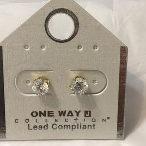 Medium sized solitaire rhinestone earrings with stud backs.